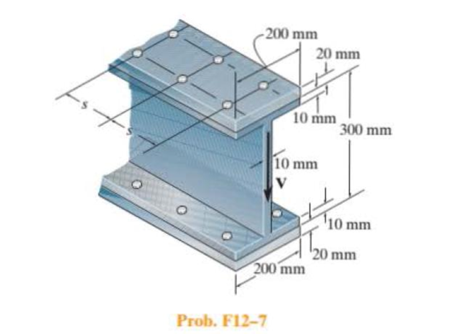 Chapter 12.3, Problem 7FP, Two identical 20-mm-thick plates are bolted to the top and bottom flange to form the built-up beam. 