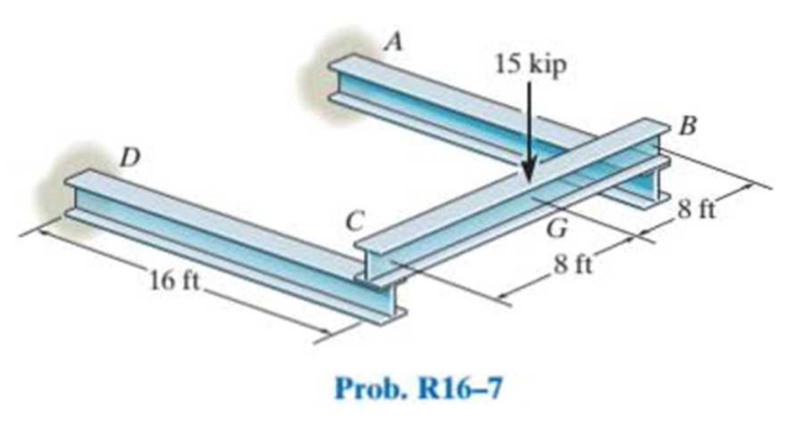 Chapter 16, Problem 7RP, The framework consists of two A-36 steel cantilevered beams CD and BA and a simply supported beam 