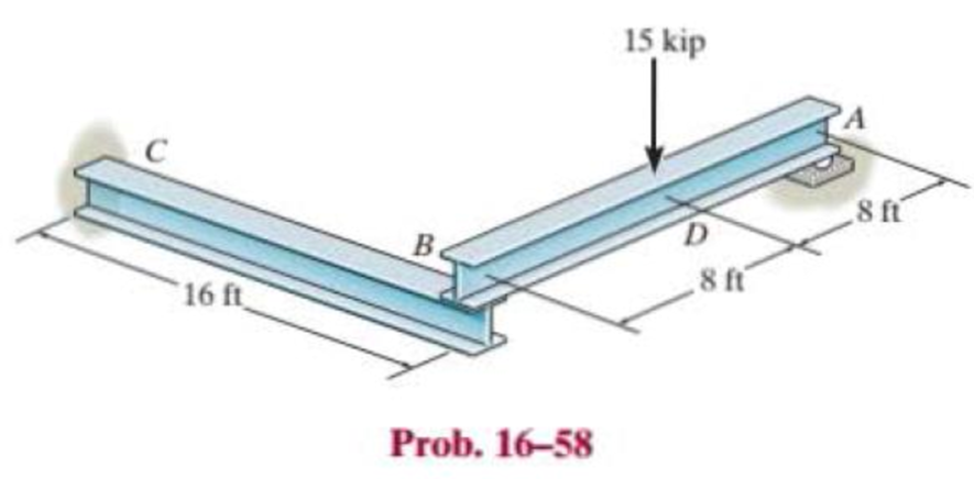 Chapter 16.4, Problem 58P, The assembly consists of a cantilevered beam CB and a simply supported beam AB. If each beam is made 
