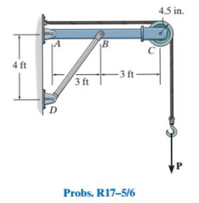 Chapter 17, Problem 6RP, If P = 15 kip, determine the required minimum diameter of the A992 steel solid circular rod BD to 
