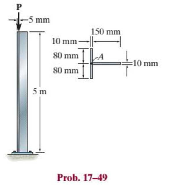 Chapter 17.4, Problem 49P, The aluminum column is fixed at the bottom and free at the top. Determine the maximum force P that 