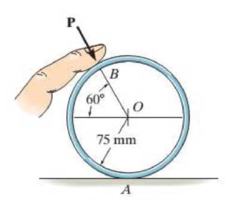 Chapter 4.8, Problem 57P, The ring has a mass of 0.5 kg and is resting on the surface of the table. To move the ring a normal 