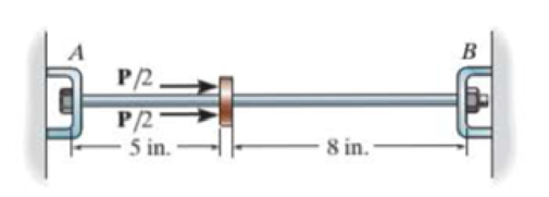 Chapter 9, Problem 6RP, The 2014-T6 aluminum rod has a diameter of 0.5 in. and is lightly attached to the rigid supports at 