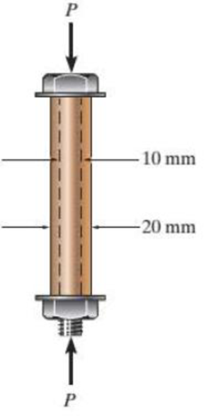 Chapter 9.5, Problem 41P, The 10-mm-diameter steel bolt is surrounded by a bronze sleeve. The outer diameter of this sleeve is 