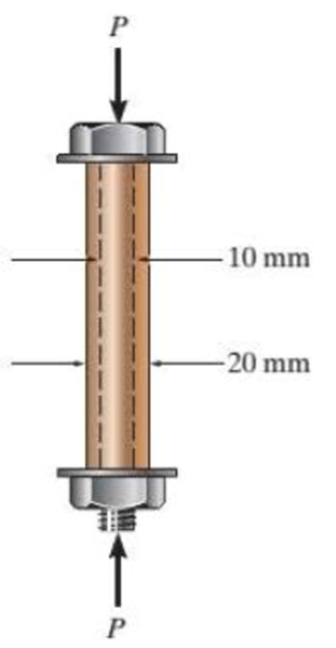 Chapter 9.5, Problem 42P, The 10-mm-diametcr steel bolt is surrounded by a bronze sleeve. The outer diameter of this sleeve is 