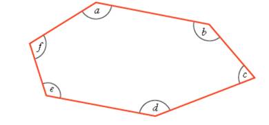 Chapter 10.1, Problem 10P, Determine the sum a+b+c+d+e+f of the angles in the 6-sided shape (hexagon) In Flgure 10.35 a without 