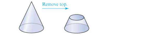 Chapter 13.2, Problem 9P, Make a pattern for the “bottom portion” (frustum) of a right cone, as pictured in Flgure 13.28 . 