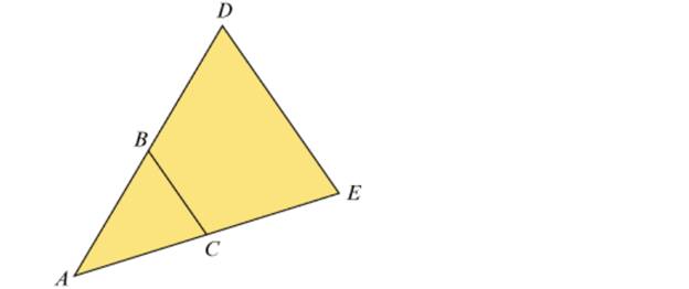 Chapter 14.7, Problem 1P, In triangle ADE shown In Flguro 14.92 , the point B Is haltway from A to D and the point C is 