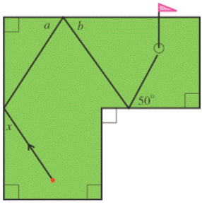 Chapter 9.1, Problem 57E, In Exercises 57 and 58 find the measure of angle x to make a hole-in-one at the miniature golf 