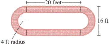 Chapter 9.CT, Problem 12CT, A pool is surrounded by a brick walkway as shown in the diagram. The pool is 3 feet deep and the 