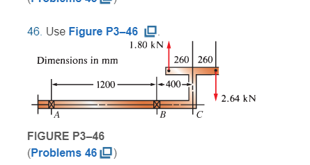 Chapter 3, Problem 46P, For Problems 39 through 50, draw the free-body diagram of only the horizontal beam portion of the 