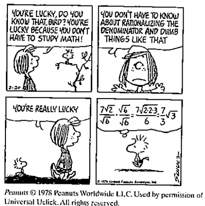 Chapter P.3, Problem 129E, Critical Thinking Exercises Peamas O 1978 Peanuts Worldwide LLC. Used by permission or Universal 