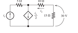 Chapter 1, Problem 1.76P, For the circuit shown in Figure P1.76, solve for is. What types of sources are present in this 