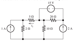 Chapter 2, Problem 2.52P, Determine the value of i1 in Figure P2.52 using node voltages to solve the circuit. Select the 