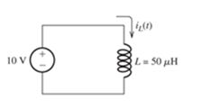 Chapter 3, Problem 3.51P, A constant voltage of 10V is applied to a 50H inductance, as shown in Figure P3.51 Figure P3 51 The 