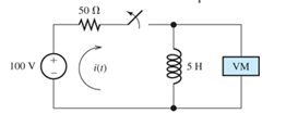 Chapter 4, Problem 4.40P, Consider the circuit shown in Figure P4.40. A voltmeter (VM) is connected across the inductance. The 