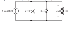 Chapter 4, Problem 4.47P, Solve for v(t) for t > 0 in the circuit of Figure P4.47, given that the inductor current is zero 