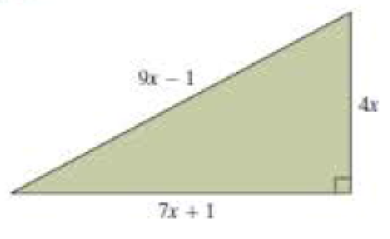 Chapter 6.7, Problem 22E, In Problems 1922, use the Pythagorean Theorem to find the lengths of the sides of the triangle. See 
