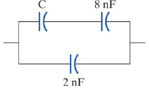 Chapter 12, Problem 11ICA, a. The equivalent capacitance of the circuit shown is 6 nF. Determine the value of C. b. The , example  1