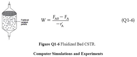 Chapter 1, Problem 1.9Q, Use the mole balance to derive an equation analogous to Equation (1-7) for a fluidized CSTR 