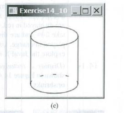 Chapter 14, Problem 14.10PE, (Display a cylinder) Write a program that draws a cylinder, as shown in Figure 14.45b. You can use 