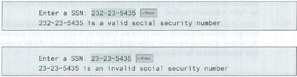 Chapter 4, Problem 4.21PE, (Check SSN) Write a program that prompts the user to enter a Social Security number in the format 