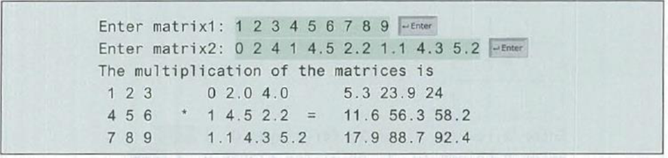 Chapter 8, Problem 8.6PE, (Algebra: multiply two matrices) Write a method to multiply two matrices. The header of the method 