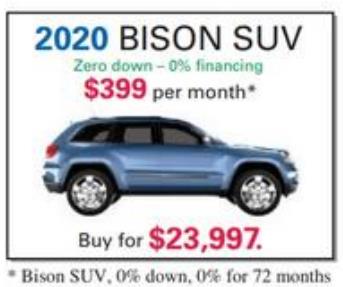 Chapter 3.4, Problem 38E, Problems 37 and 38 refer to the following ads. The ad for a Bison sedan claims that a monthly 