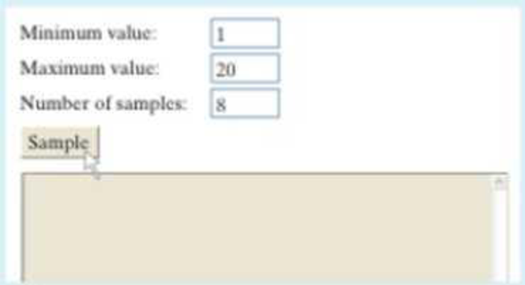 Chapter 1, Problem 1CT, Specify the minimum, maximum, and number of samples to be 1, 20, and 8, respectively, as shown. Run 