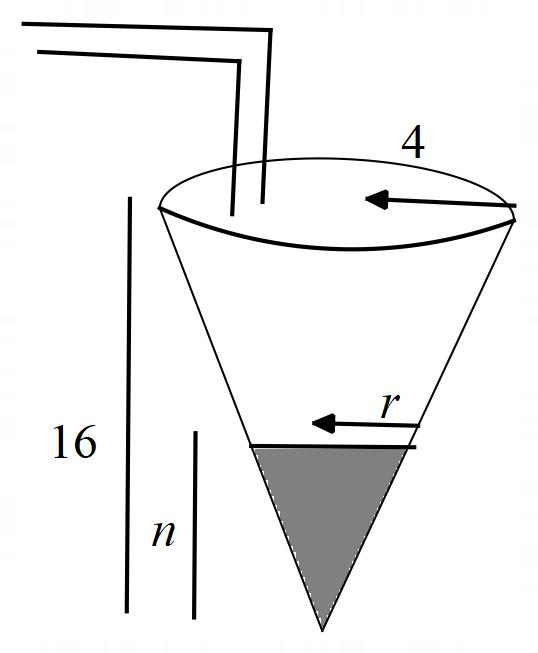 Chapter 1.6, Problem 24AYU, Filling a Conical Tank Water is poured into a container in the shape of a right circular cone with 