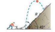 Chapter 5.2, Problem 135AYU, Projectile Motion An object is propelled upward at an angle  , 4590 , to the horizontal with an 