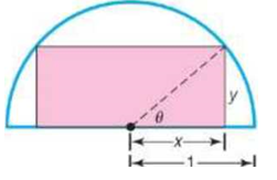 Chapter 6.6, Problem 102AYU, Geometry A rectangle is inscribed in a semicircle of radius 1 See the illustration. (a) Express the 