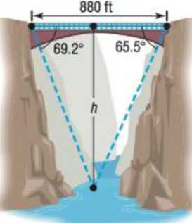 Chapter 7.2, Problem 40AYU, Finding the Height of the Bridge over the Royal Gorge The
highest bridge in the world is the bridge 