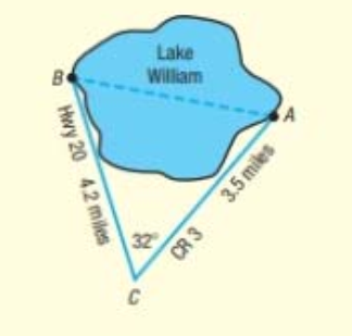 Chapter 7, Problem 15CT, Madison wants to swim across Lake William from the fishing lodge (point A) to the boat ramp (point 
