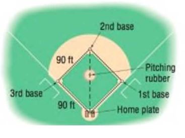 Chapter F.1, Problem 61AYU, 109. Baseball A major league baseball “diamond” is actually a square, 90 feet on a side (see the 