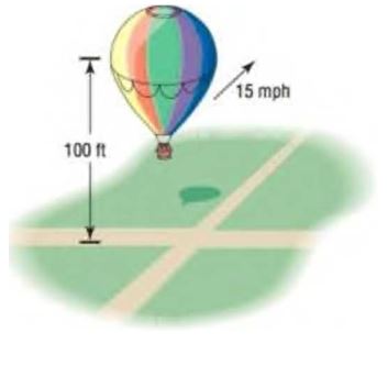 Chapter F.1, Problem 66AYU,    114. Distance of a Moving Object from a Fixed Point A hot-air balloon, headed due east at an 