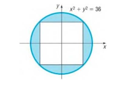 Chapter F.4, Problem 50AYU, 50. Find the area of the blue shaded region in the figure, assuming the quadrilateral inside the 