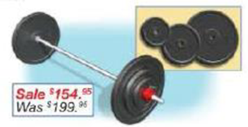 Chapter 6.5, Problem 30E, b Solve. 30. Set of Weights. A 300-lb weight set retails for 199.95. For its grand opening, a 