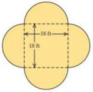 Chapter 9.3, Problem 30E, Find the area of the shaded region in each figure. Use 3.14 for . 30. 