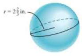 Chapter 9.4, Problem 20E, Find the volume of the sphere. Use 3.14 for  in Exercises 1518 and round to the nearest hundredth in 