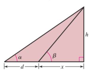Chapter 5.2, Problem 90E, In the figure, show that h=dcotcot . 