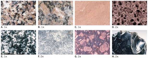 Chapter 2.2, Problem 1A, Which samples A- H exhibits porphyritic texture? 