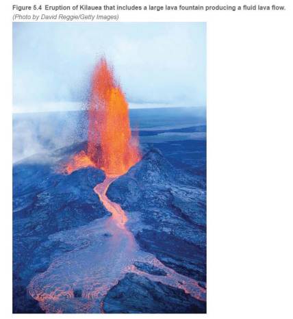 Chapter 5.2, Problem 4A, Figure 5.4 is an image of an eruption on Kilauea, a small shield volcano located on the flanks of 