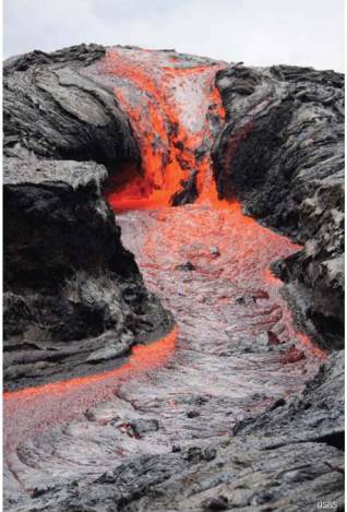 Chapter 5, Problem 4LR, Does the lava flow shown In Figure 5.17 have a high or low viscosity? Figure 5.17 Photo to accompany 