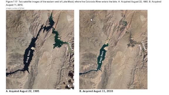 Chapter 7, Problem 11LR, Use the satellite images in figure 7.17, which show a small portion of Lake Mead, to complete the 