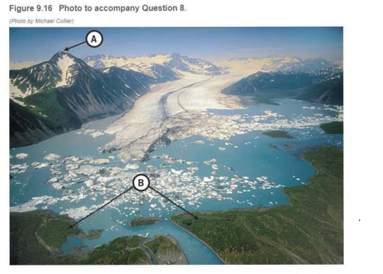 Chapter 9, Problem 8LR, Use Figure 9.16 an image of Alaskas Bear Glacier, to complete the following. a. Identify the 