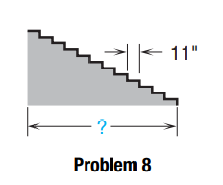 Chapter 1.3, Problem 8CE, Practical Applications Construction What is the horizontal distance in inches covered by 12 stair 