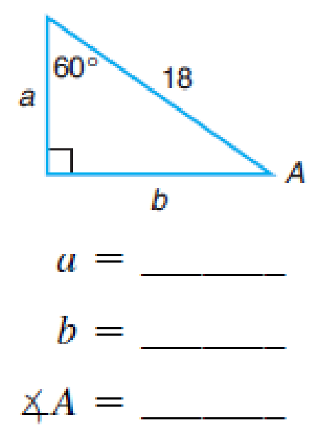 Chapter 10, Problem 1DPS, Use the special right triangle relationships to solve problems 14. (Round all lengths to the nearest 
