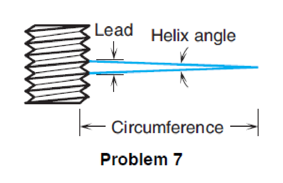 Chapter 10, Problem 7FPS, Machine Trades The helix angle of a screw is the angle at which the thread is cut. The lead is the 