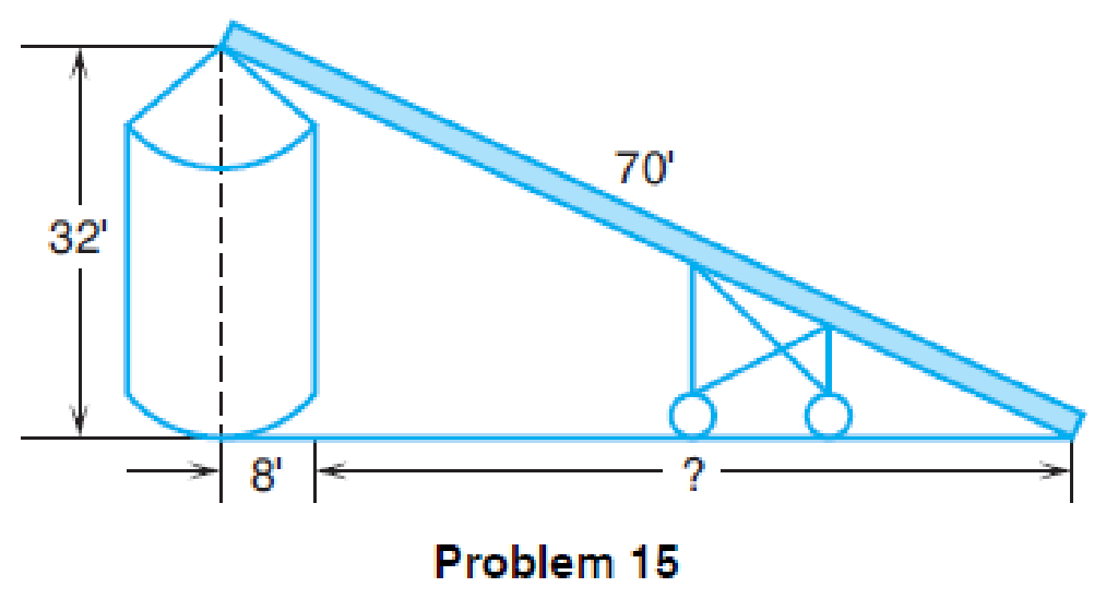 Chapter 10.1, Problem 15DE, Agriculture A grain conveyor 70 feet long is designed to reach the top of a grain bin 32 feet high 